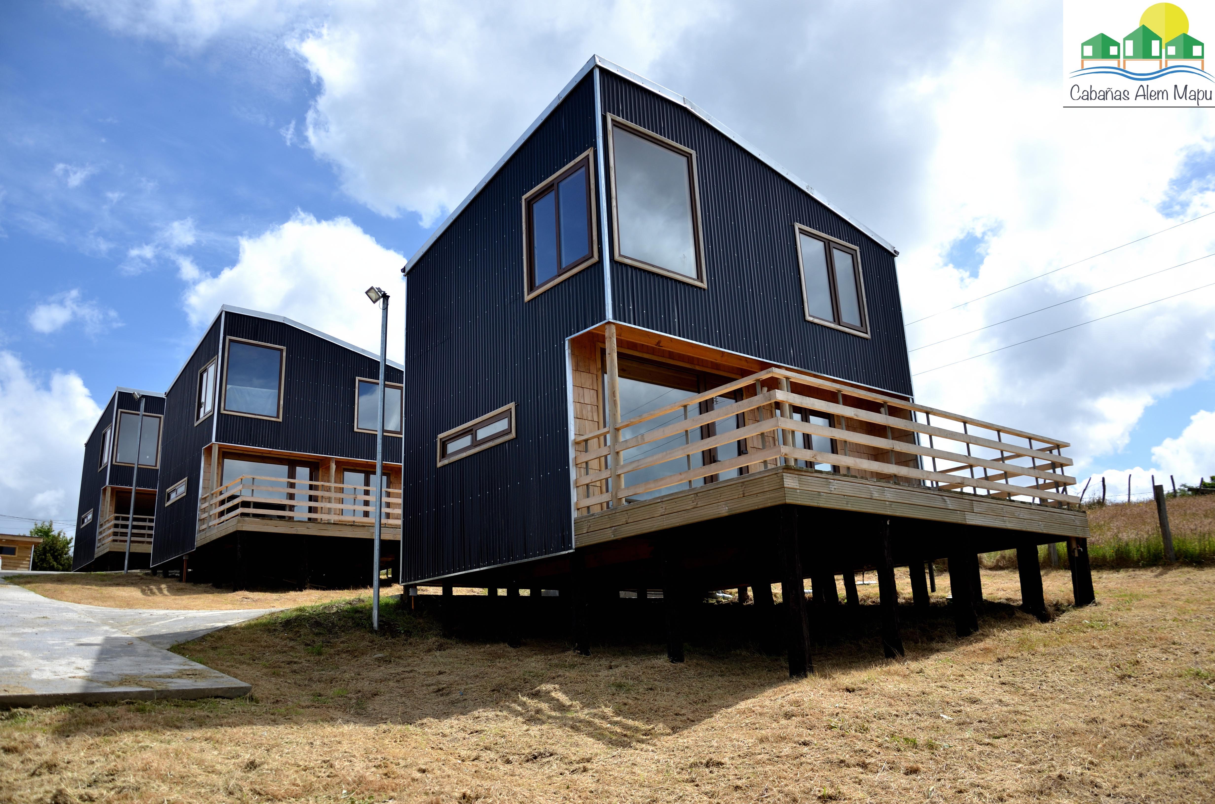 Vista exterior de las Cabañas Alen Mapu en Chiloé